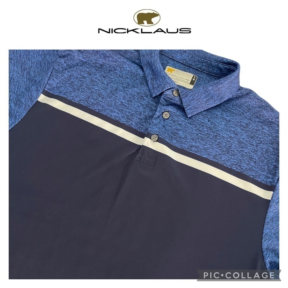 Nicklaus StayDri Men Performance blue Golf Polo shirt